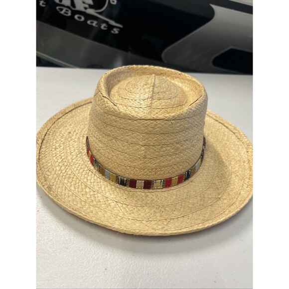 VTG Pendleton Unisex Straw Hat Band Aztec  XL X-Large A165-725 Geometric main image 7